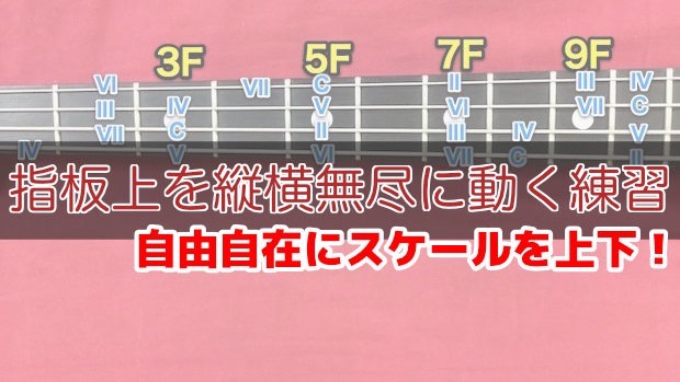 指板上を縦横無尽に動く練習