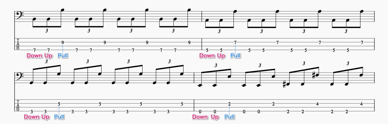 2弦と4弦のロータリー基礎練習